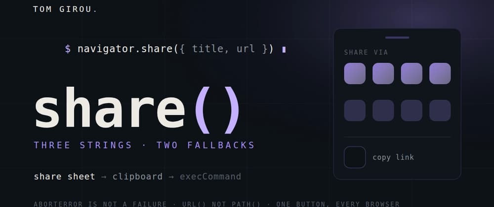 The native share sheet is three strings and two fallbacks