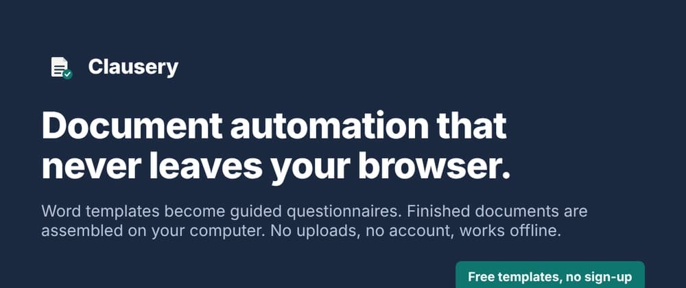 Document automation with no backend: turning Word templates into questionnaires in the browser