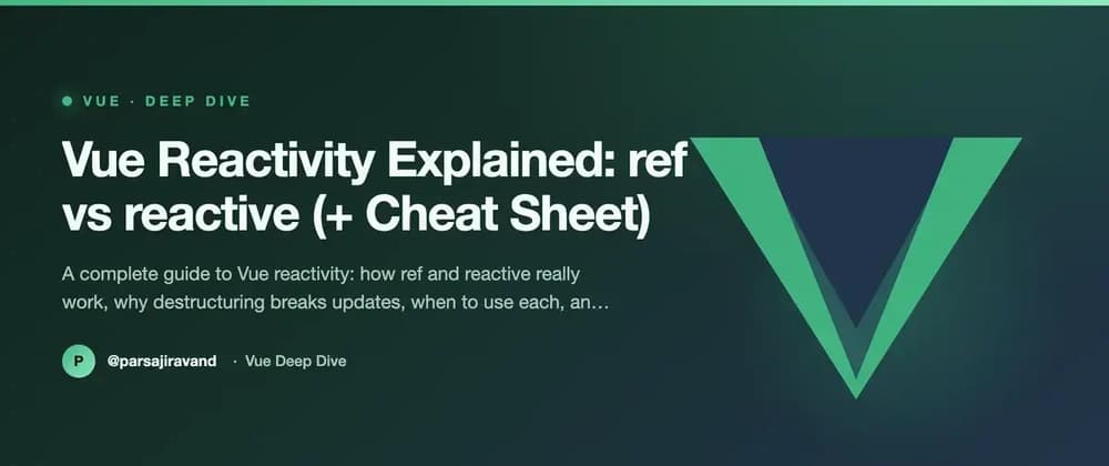 Vue Reactivity Explained: ref vs reactive (+ Cheat Sheet)