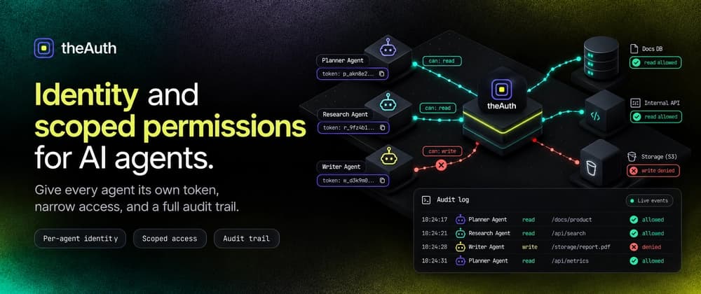theAuth for AI Agents: Identity and Scoped Permissions