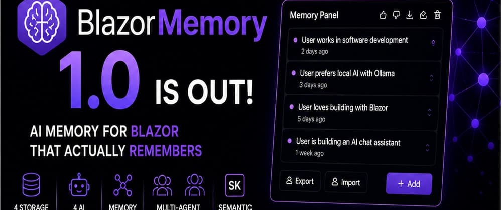 BlazorMemory 1.0 is out. Ten months, 14 packages, and what I got wrong along the way.