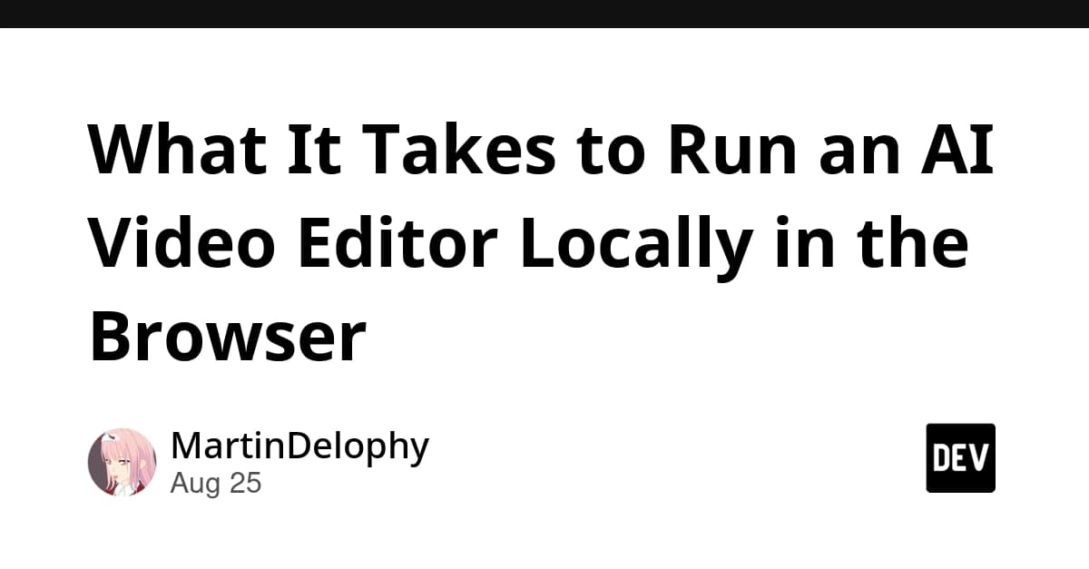 What It Takes to Run an AI Video Editor Locally in the Browser