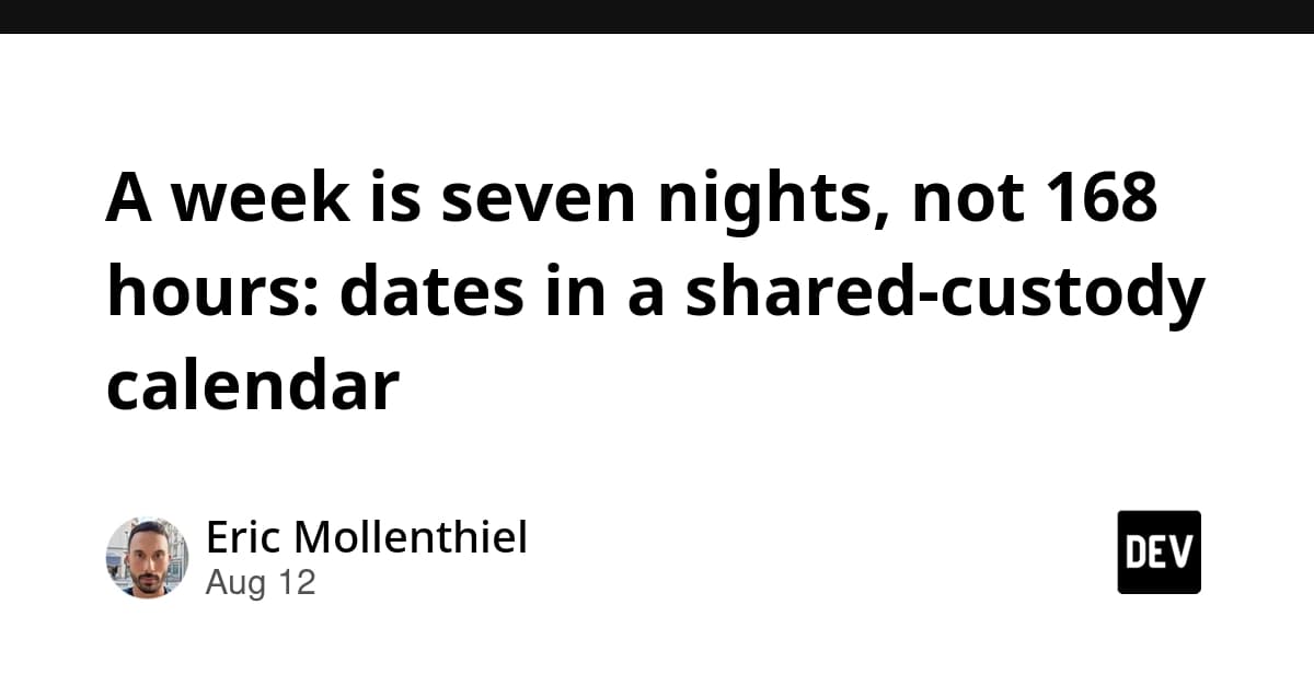 A week is seven nights, not 168 hours: dates in a shared-custody calendar