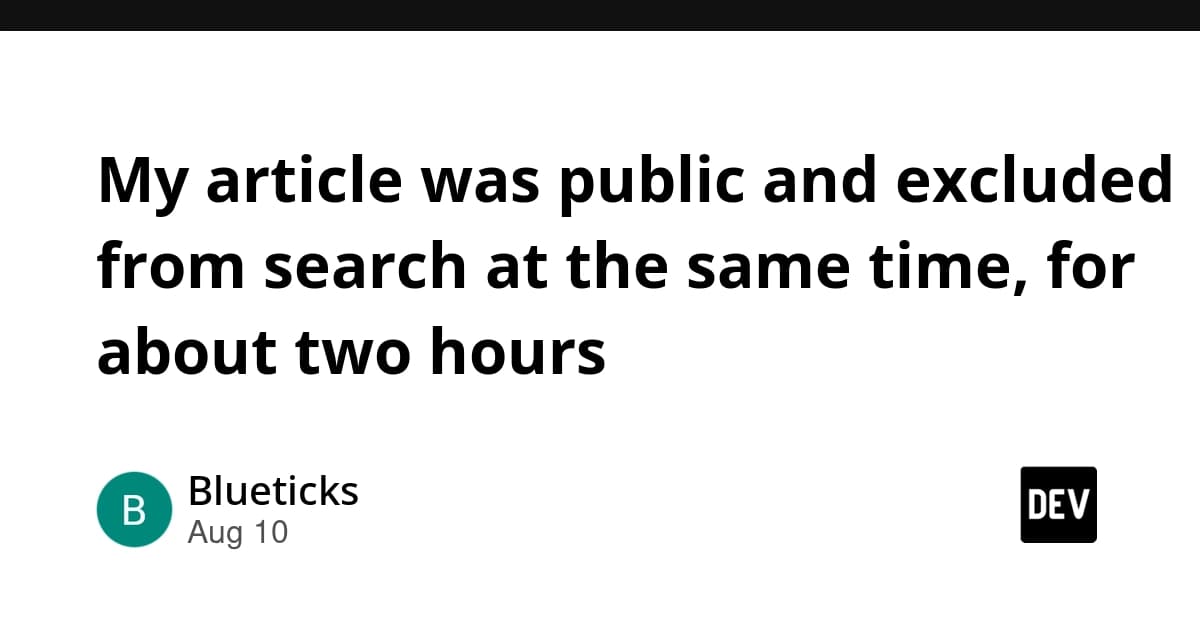 My article was public and excluded from search at the same time, for about two hours