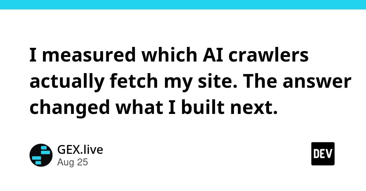 I measured which AI crawlers actually fetch my site. The answer changed what I built next.