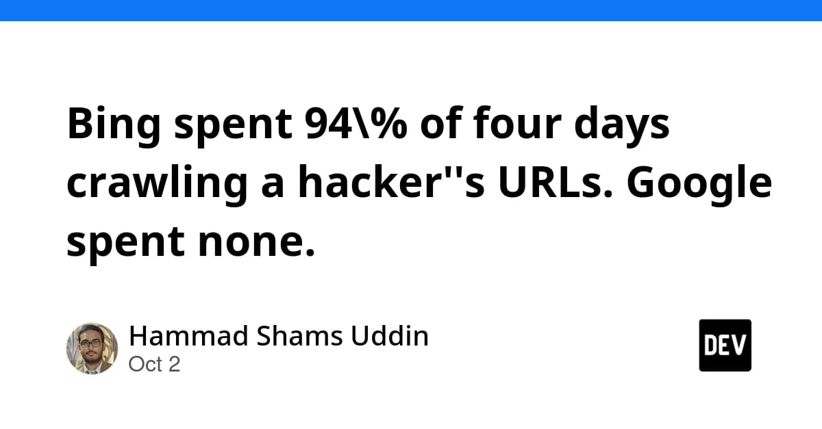 Bing spent 94% of four days crawling a hacker''s URLs. Google spent none.