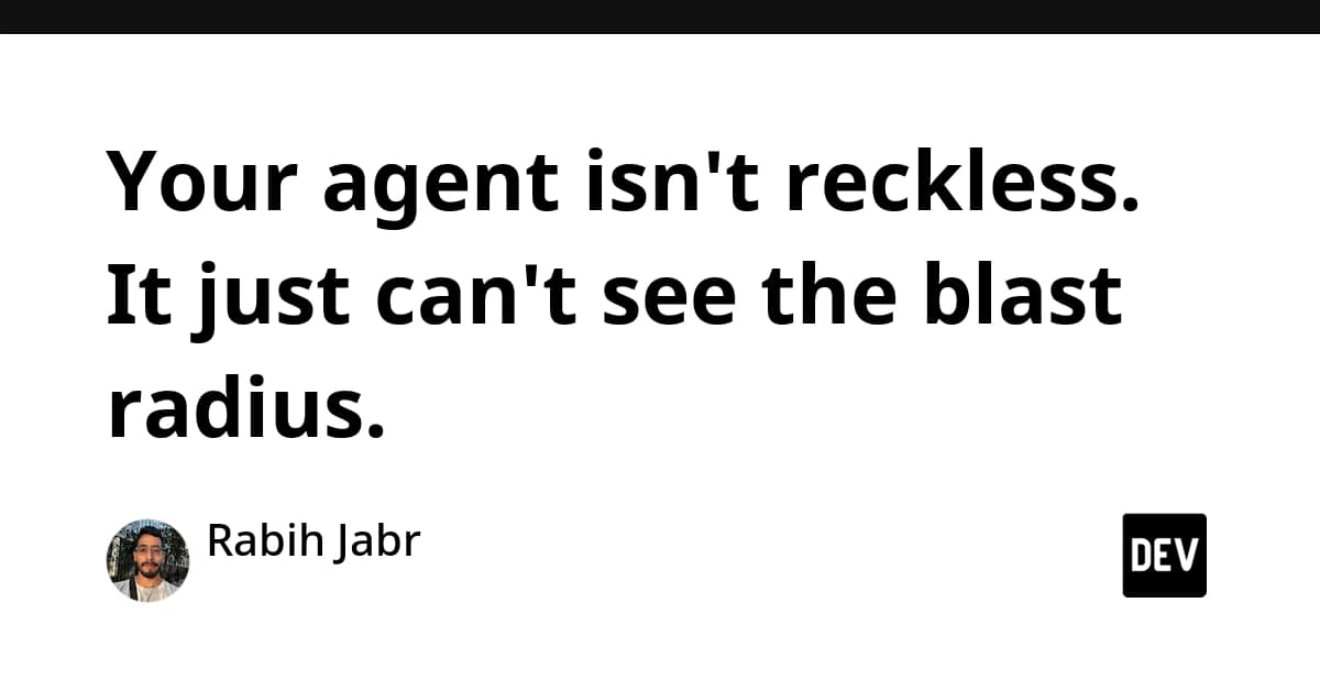 Your agent isn't reckless. It just can't see the blast radius.