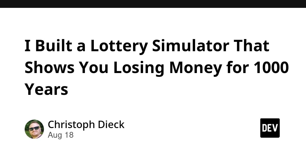 I Built a Lottery Simulator That Shows You Losing Money for 1000 Years