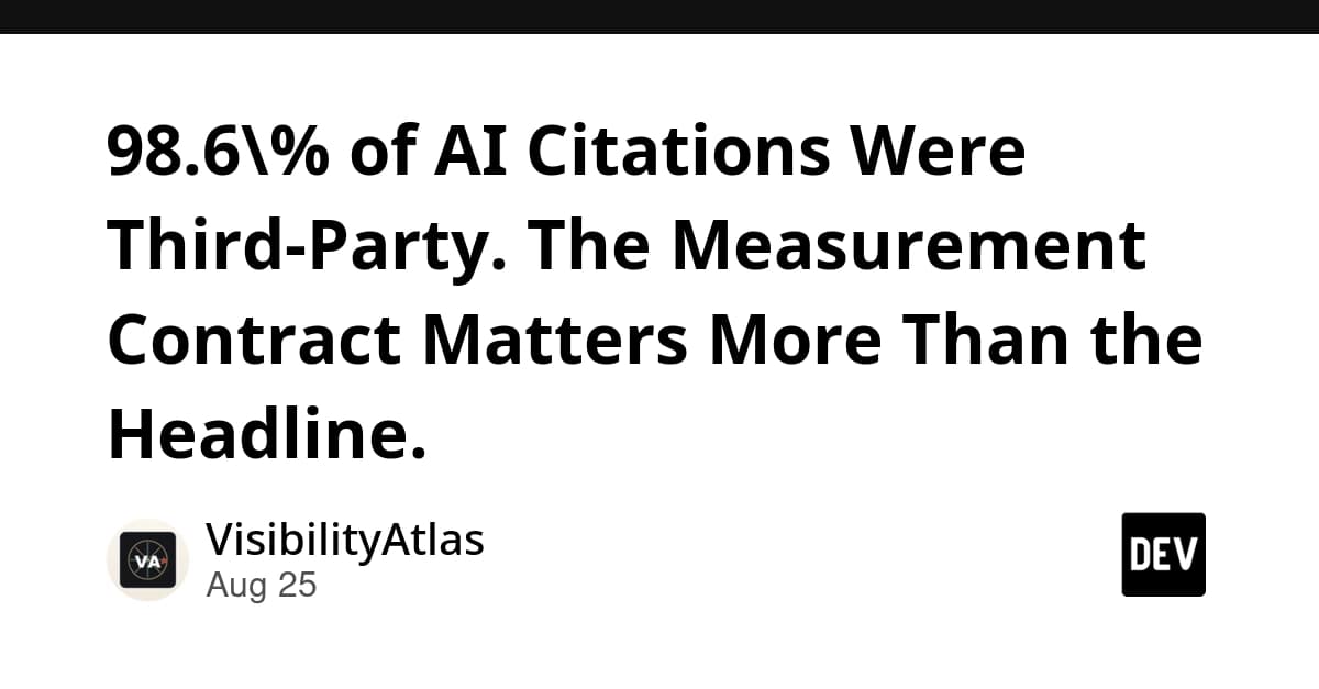 98.6% of AI Citations Were Third-Party. The Measurement Contract Matters More Than the Headline.