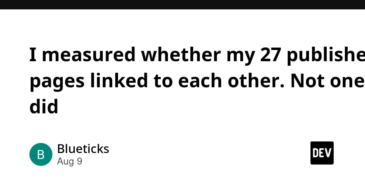 I measured whether my 27 published pages linked to each other. Not one did