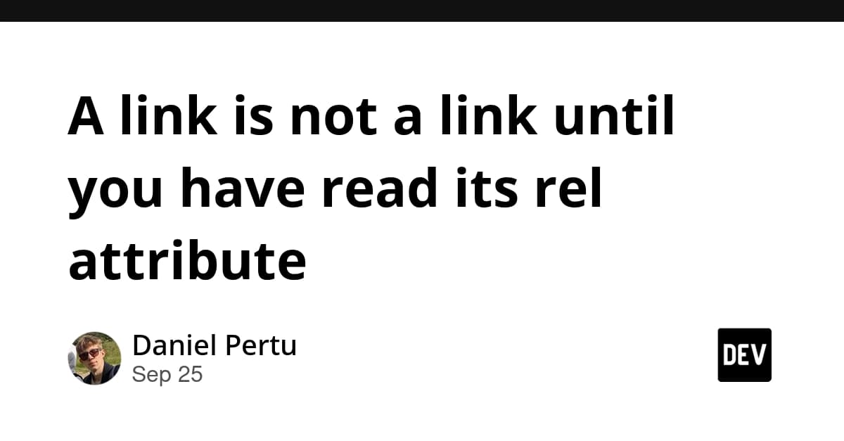 A link is not a link until you have read its rel attribute