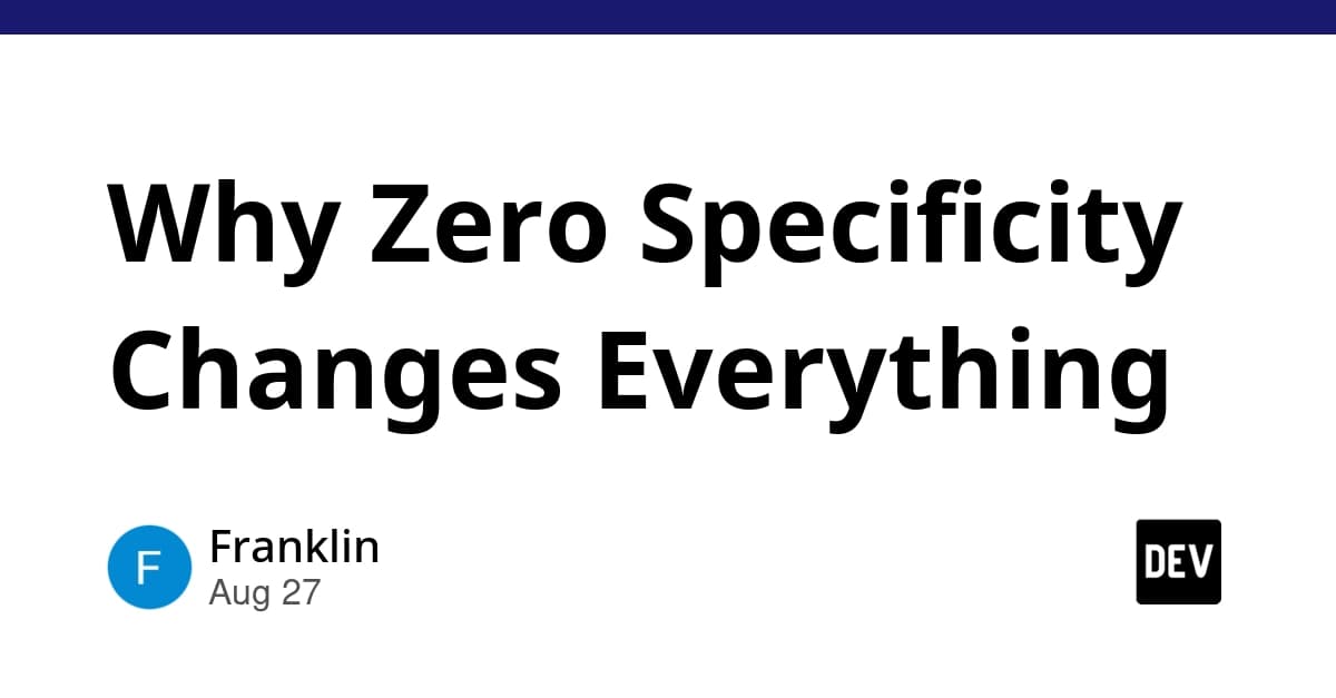 Why Zero Specificity Changes Everything