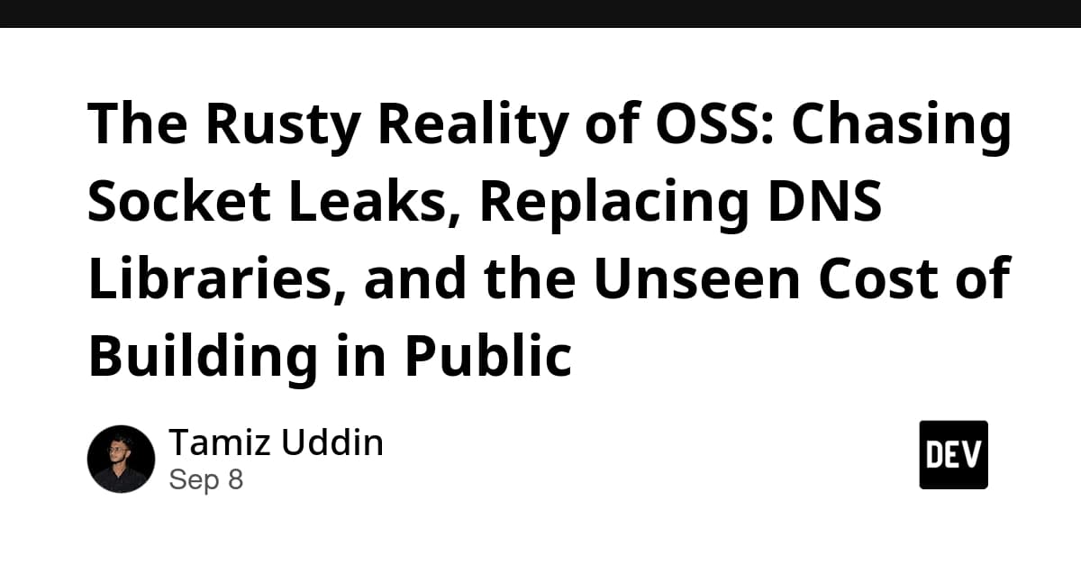 The Rusty Reality of OSS: Chasing Socket Leaks, Replacing DNS Libraries, and the Unseen Cost of Building in Public