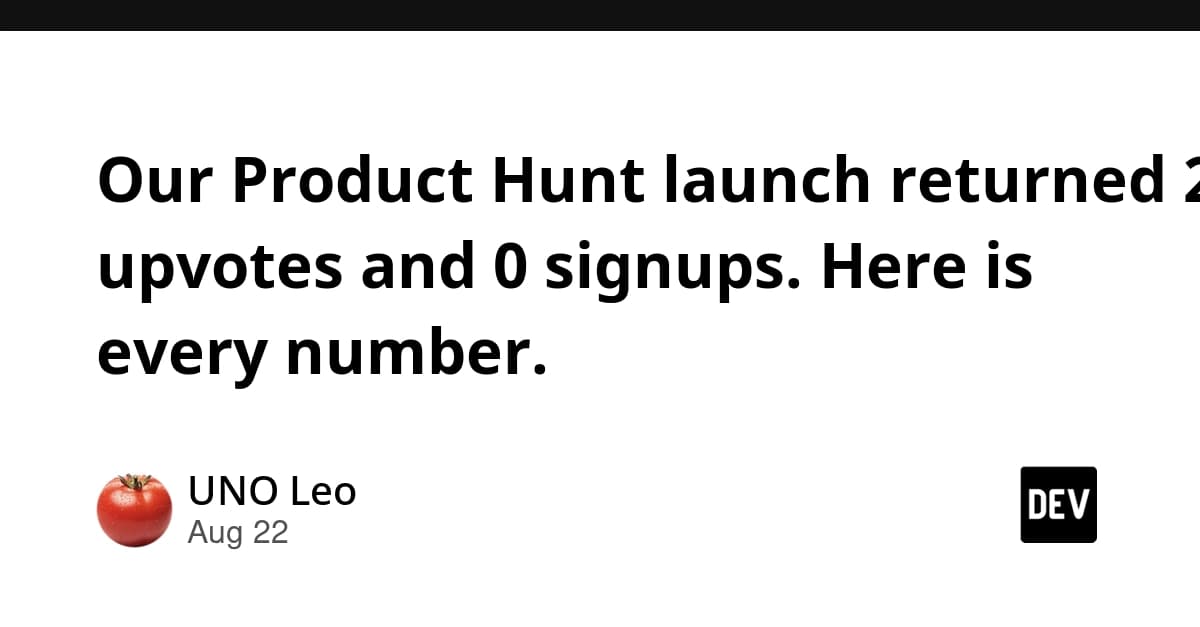 Our Product Hunt launch returned 2 upvotes and 0 signups. Here is every number.